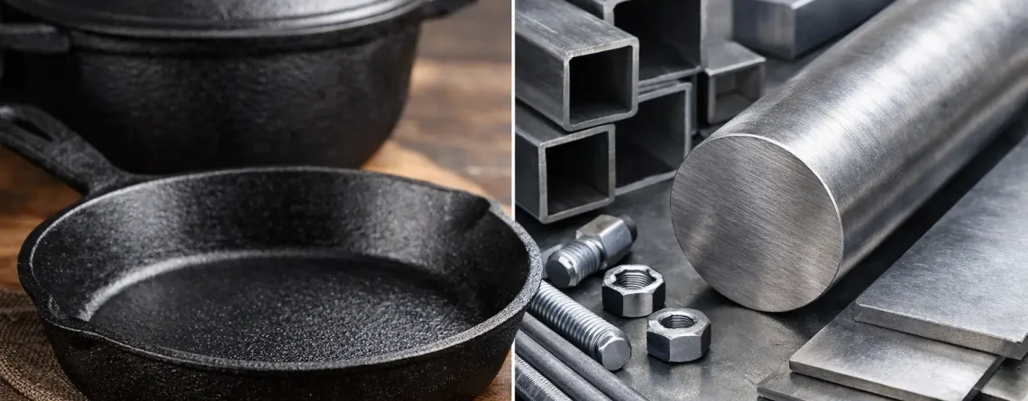 Diferença entre ferro fundido e aço carbono