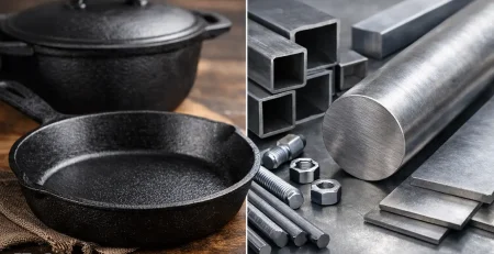 Diferença entre ferro fundido e aço carbono